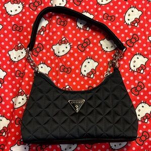 GUESS Black Quilted Shoulder Bag